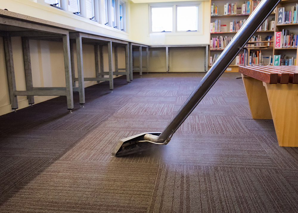 Professional carpet cleaning a commercial location